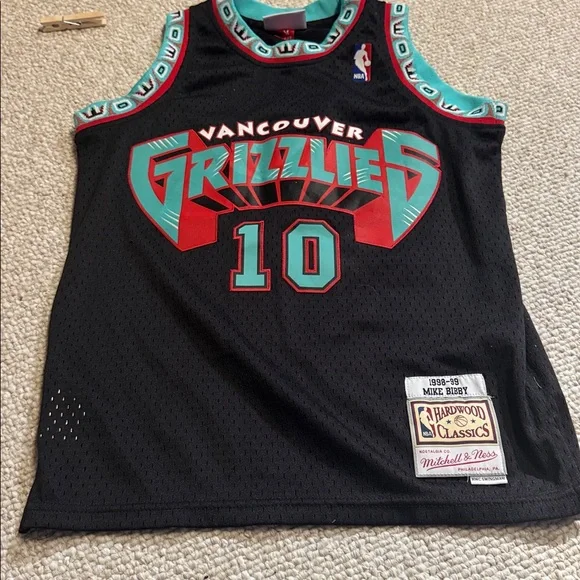 Mitchell & Ness Vancouver Grizzlies Kids Jersey - Black and Teal - Picture 1 of 6